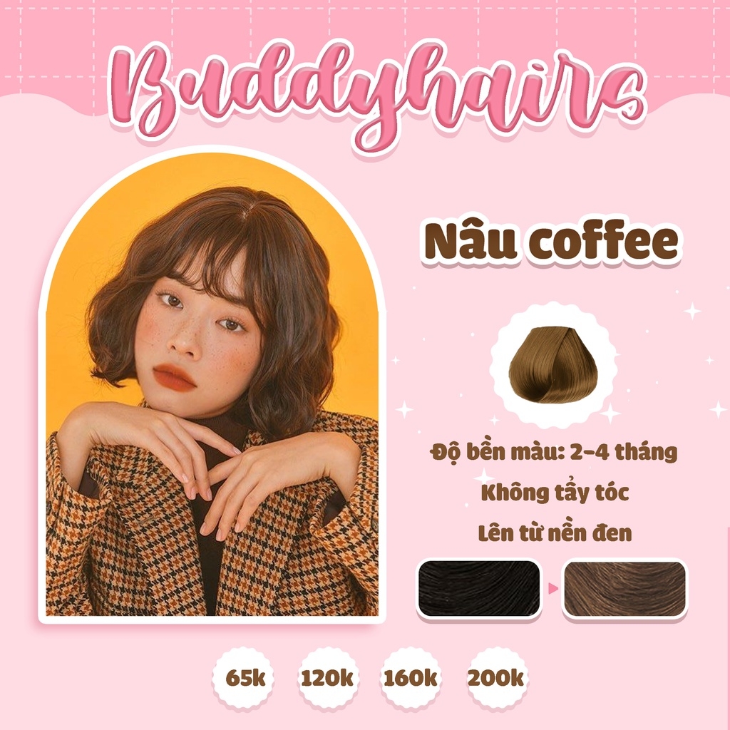 Thuốc Nhuộm Tóc Màu NÂU COFFEE NÂU CAFE Lên Từ Nền Đen Minzihair BigBuy360